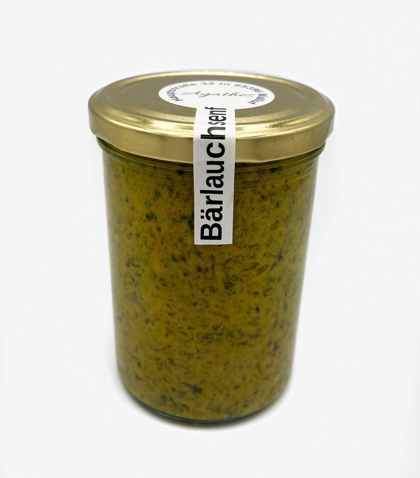 Bärlauchsenf im 400 ml Glas Rückansicht