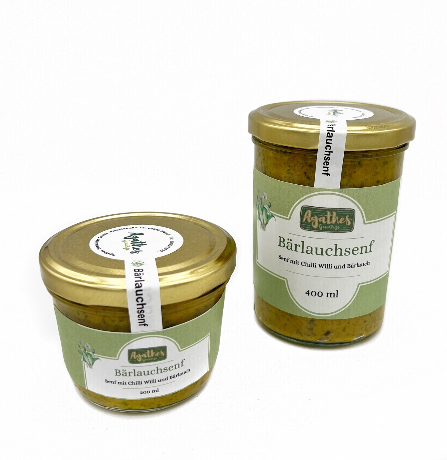 Bärlauchsenf 200 und 400 ml Gläser 