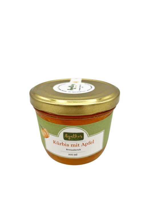 Kürbis-Apfel Aufstrich auf transparentem Hintergrund