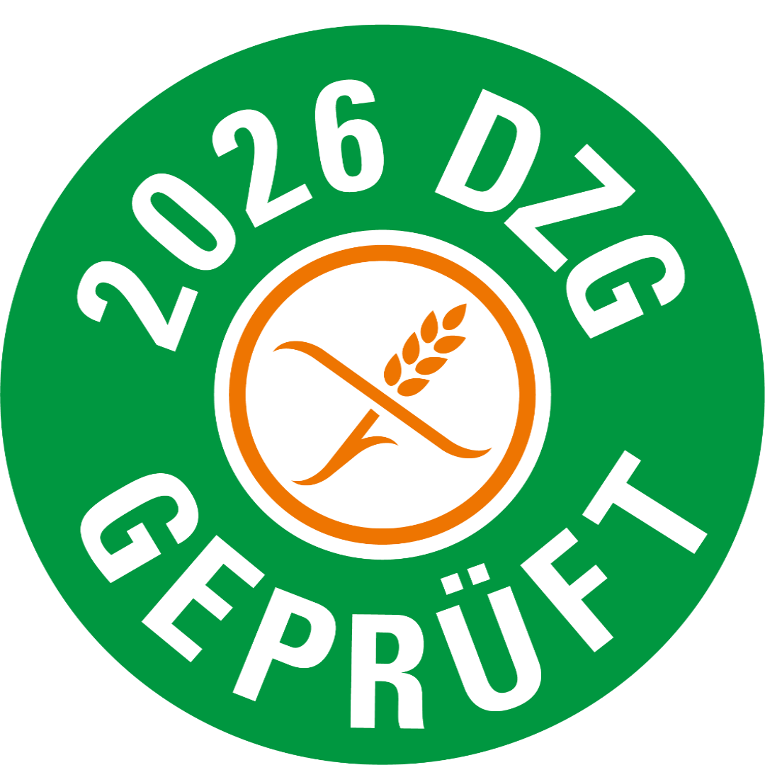 geprüft Siegel von der Deutschen Zöliaki Gesellschaft 